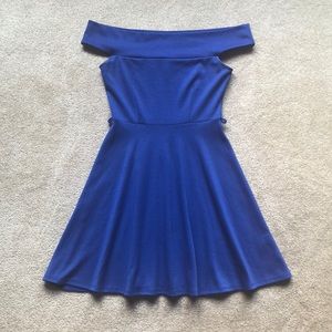 Size Small Off-the-Shoulder A-line blue dress.